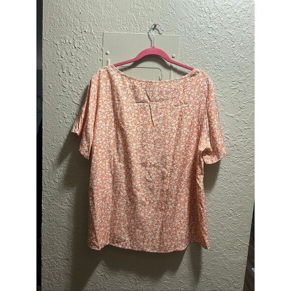 Shein Curve Orange Floral Blouse Woman’s Size 2XL - Picture 5 of 5